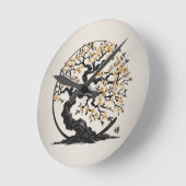 エンソゼンサークル桜ツリー ラウンド壁時計 (傾斜)