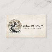 エンソゼンサークル桜ツリー – 金ゴールドさくらんぼブロッサム 名刺 (正面)