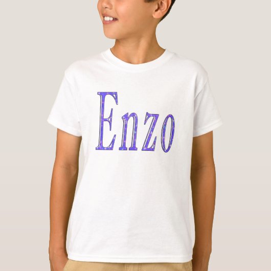 エンゾ，名前，ロゴ， Tシャツ (正面)