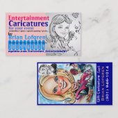 エンターテイメントの風刺漫画 名刺 (正面/裏面)