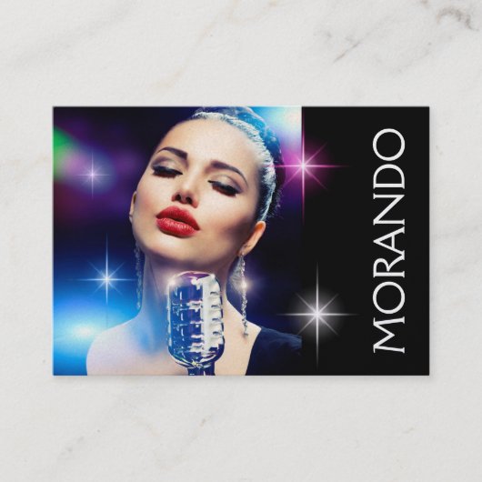 エンターテイメントアーティスト/エージェント/音声レッスン – SRF 名刺 (正面)