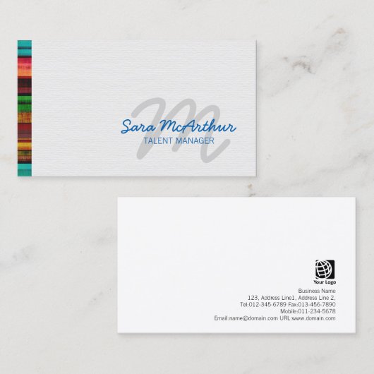 エンターテイメントプロフェッショナル硬化性モノグラム 名刺 (正面/裏面)