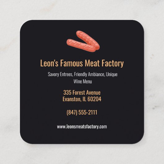 エンターテインメントレストラン名刺 スクエア名刺 (裏面)