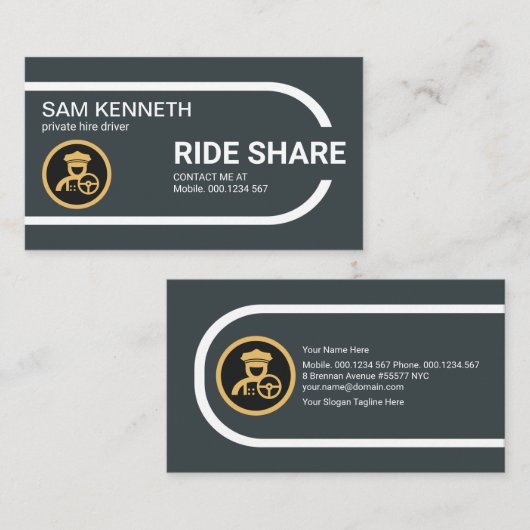 エンタープライズ円柱縁ど乗り共有 名刺 (正面/裏面)