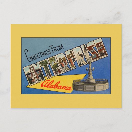 エンタープライズALからのヴィンテージの挨拶 ポストカード (正面)