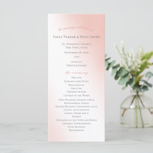 エンチャクテッドピンクフェアリーテーブル結婚式 プログラム (スタンド正面)