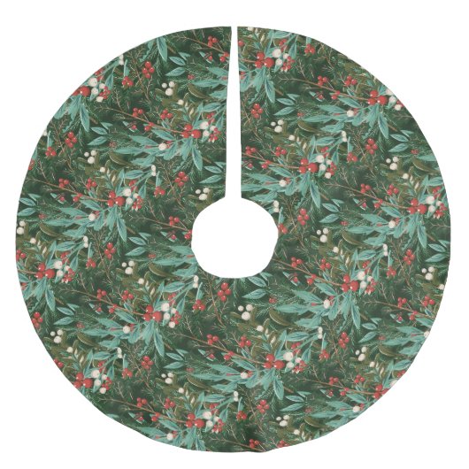 エンチャンティンクラシックグエレガンスクリスマスホリデー ブラッシュドポリエステルツリースカート (正面)