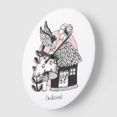 エンチャンテッドフェアリー&フェアリーハウス ラージ壁時計 (傾斜)