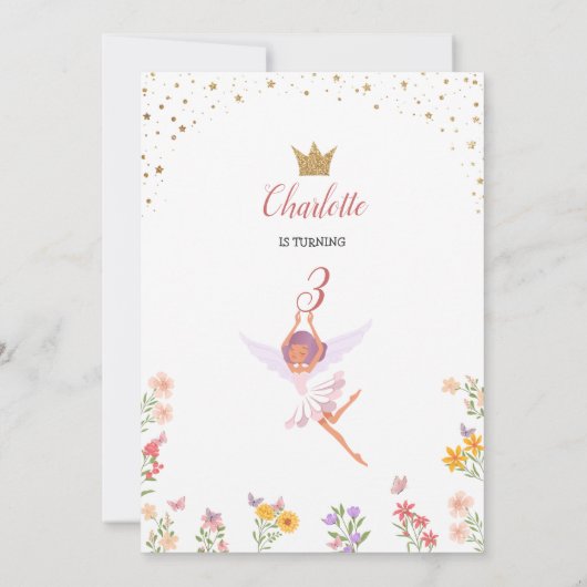 エンチャンテッドマジカルガーデンフェアリーフォレスト誕生日 招待状 (裏面)