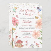 エンチャンテッドマジカルガーデンフェアリーフォレスト誕生日 招待状 (正面/裏面)