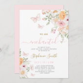 エンチャントあなたに会う赤ちゃんシャワー女の子招待状 招待状 (正面/裏面)