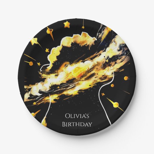 エンチャントおもしろい宇宙誕生日 ペーパープレート (正面)