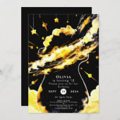 エンチャントおもしろい宇宙誕生日 招待状 (正面/裏面)