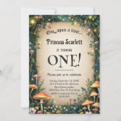 エンチャントお洒落ドフォレストフェアユタレ1歳の誕生日 招待状 (正面)