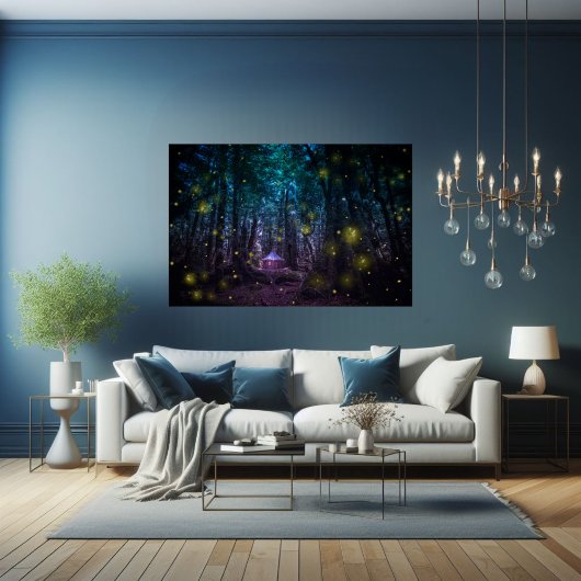 エンチャントお洒落ドフォレストホタル妖精 ポスター