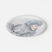 エンチャントお洒落ドベア&ガールクリスマス ペーパープレート (アングル)