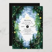 エンチャントきらめくドウッドランド誕生日 招待状 (正面/裏面)
