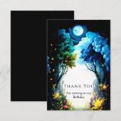 エンチャントきらめくメントウッドランド誕生日 サンキューカード (正面/裏面)