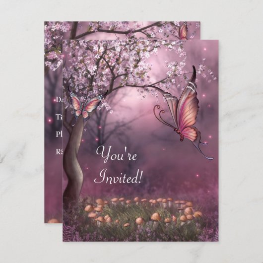 エンチャントさくらんぼブロッサムガーデンバタフライイベント 招待状 (正面/裏面)