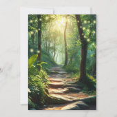 エンチャントされたフォレストのバックグラウンド日付カードを保存 セーブザデート (正面)