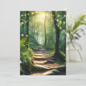 エンチャントされたフォレストのバックグラウンド日付カードを保存 セーブザデート (スタンド正面)