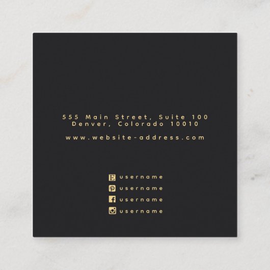 エンチャントされたラヴェンスウィッチースタッドイヤリングディスプレイ スクエア名刺 (裏面)