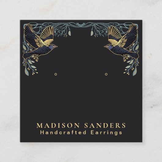 エンチャントされたラヴェンスウィッチースタッドイヤリングディスプレイ スクエア名刺 (正面)