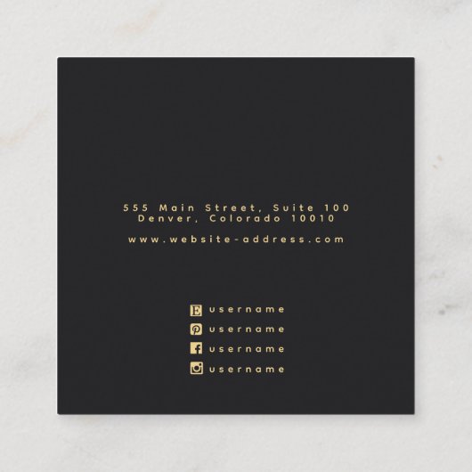 エンチャントされたラヴェンスウィッチースタッドイヤリングディスプレイ スクエア名刺 (裏面)