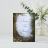 エンチャントされた森のシーン日付を保存 ポストカード (スタンド正面)