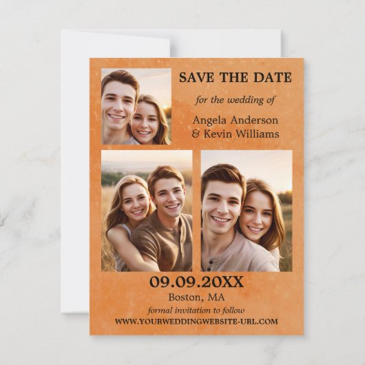 エンチャントされた森の写真の日付を保存 案内状 (裏面)