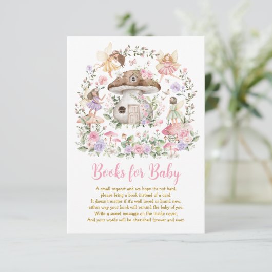 エンチャントされた森の妖精の本のためのベビーガール エンクロージャーカード (スタンド正面)