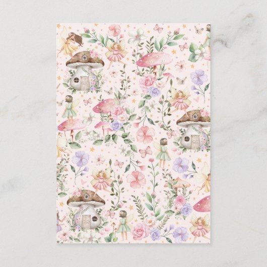 エンチャントされた森の妖精の本のためのベビーガール エンクロージャーカード (裏面)