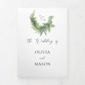 エンチャントされた森の山のシダすべて結婚の 三つ折り招待状 (カバー)