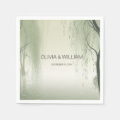 エンチャントされた葉エレガンスインスパイア春 スタンダードカクテルナプキン (正面)