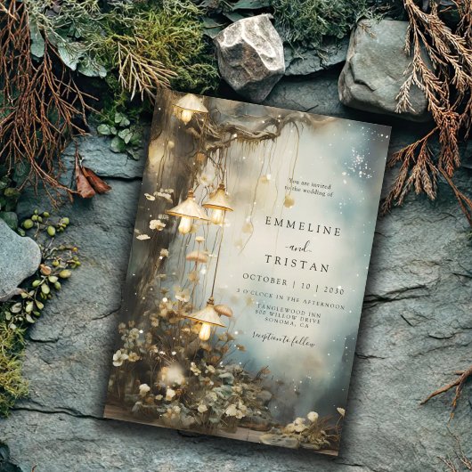 エンチャントつるド・フォレ白熱［赤熱］光を放つスト・ラ結婚ンタン 招待状