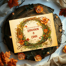 エンチャントアイボリー、オレンジフローラドルイド結婚ヒル ゲストブック