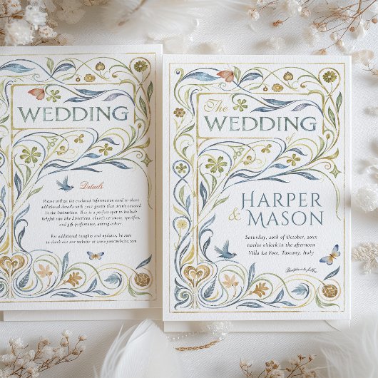 エンチャントアールヌーボーフローラ結婚ー 招待状