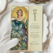 エンチャントアールヌーボー結婚のサンライトメニューカード 招待状