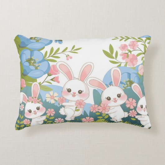 エンチャントイースターお祝いデザイン アクセントクッション (正面)