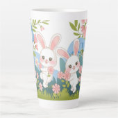 エンチャントイースターお祝いデザイン カフェラテマグ (正面)