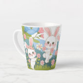 エンチャントイースターお祝いデザイン カフェラテマグ (左アングル)