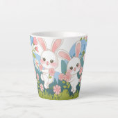 エンチャントイースターお祝いデザイン カフェラテマグ (正面)