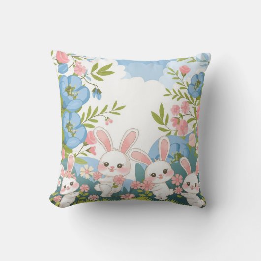 エンチャントイースターお祝いデザイン クッション (正面)