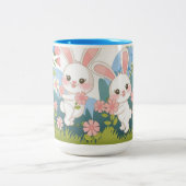 エンチャントイースターお祝いデザイン ツートーンマグカップ (中央)