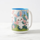 エンチャントイースターお祝いデザイン ツートーンマグカップ (正面右)