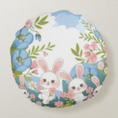 エンチャントイースターお祝いデザイン ラウンドクッション (裏面)