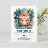 エンチャントウォーターカラーカピバラ誕生日 招待状 (スタンド正面)