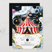 エンチャントウォーターカラーサーカス誕生日 招待状 (正面/裏面)