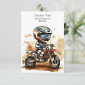 エンチャントウォーターカラーバイク誕生日 サンキューカード (スタンド正面)