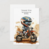 エンチャントウォーターカラーバイク誕生日 サンキューカード (正面/裏面)